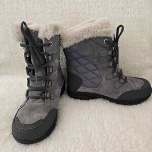 Columbia Youth Girls 3 Ice Maiden II Faux Fur Lined Winter Snow Boots